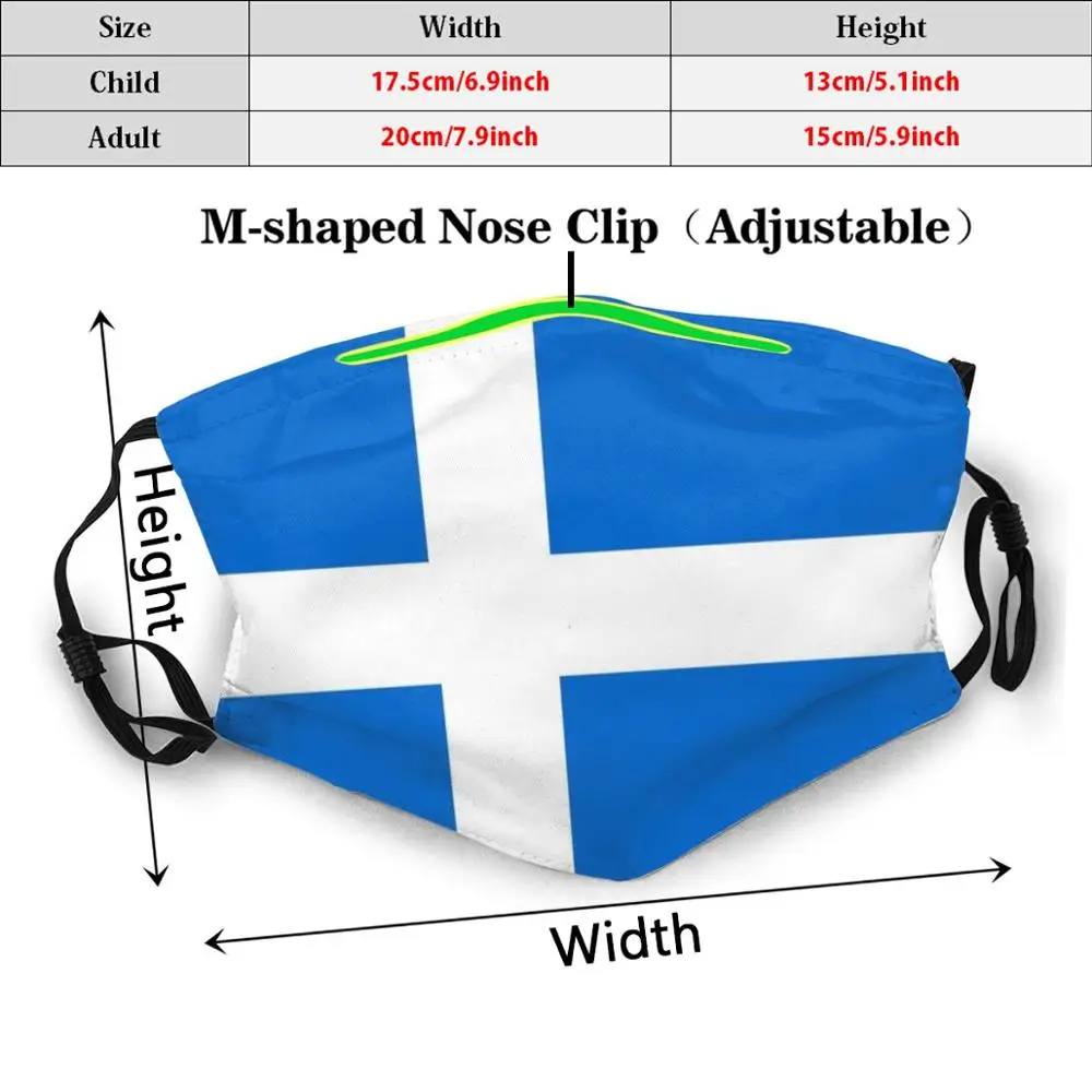 Shetland флаг Забавный принт многоразовая фильтровальная маска для лица Pm2.890 шетлэна