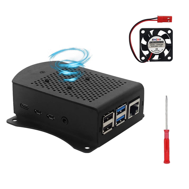 Raspberry Pi 4 Модель B алюминиевый чехол металлический корпус с подвесным кронштейном