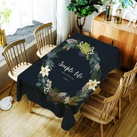 new beautiful garland flowers printing tablecloth polyester waterproof home dustproof washable rectangular table cover