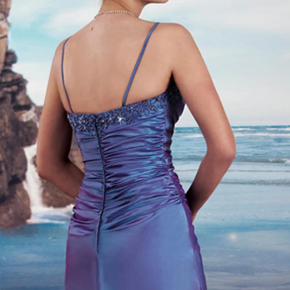 Платье для матери невесты с синим бисером длинное вечернее платье особых случаев