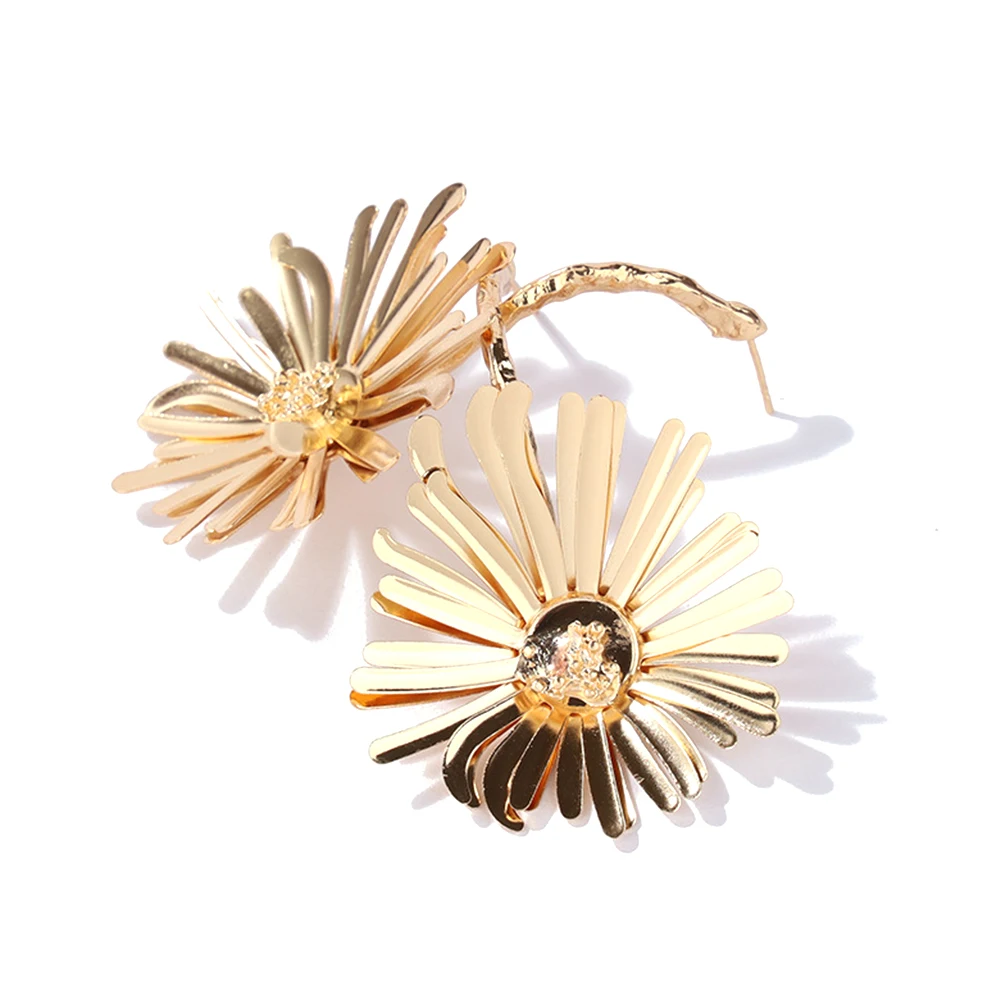 Vintage Women Earrings Daisy Flower Rhinestone Inlaid Pendant Stud Jewelry Gift New Woman's accesories | Украшения и