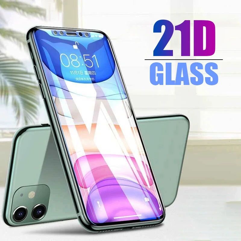 Защитное стекло закаленное 21D для iPhone 6S 7 8 Plus X XR XS 11 Pro Max|Защитные стёкла и плёнки