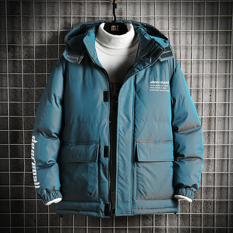 

new Brand Men Harajuku Colorful Bubble Coat Winter Jacket 2021 Mens Streetwear Hip Hop Parka Korean Black Clothes Puffer Jackets