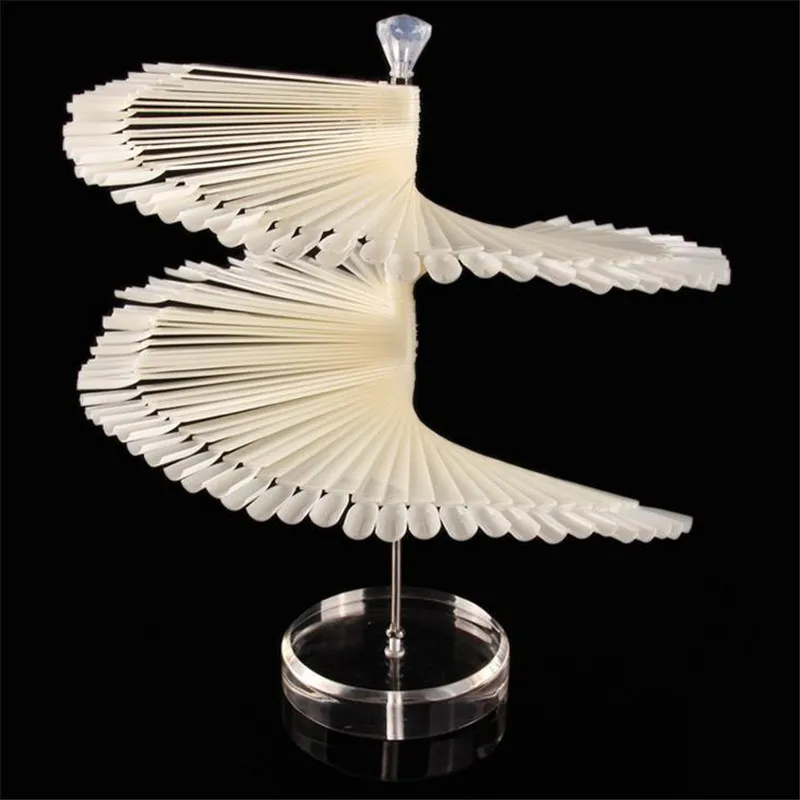 Acrylic Base Natural 120 палочек натуральный прозрачный Стенд для дизайна ногтей спиральная фальшивая подставка для демонстрации ложных ногтей полка для Гель-лак для ногтей инструмент для маникюра 15 - Цвет: Acrylic Base Natural