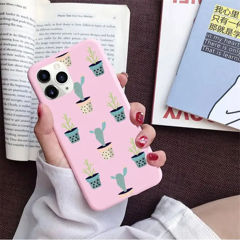 

Cactus cute fashion Phone Case Candy Color for iPhone 11 12 pro XS MAX 8 7 6 6S Plus X 5S SE 2020 XR