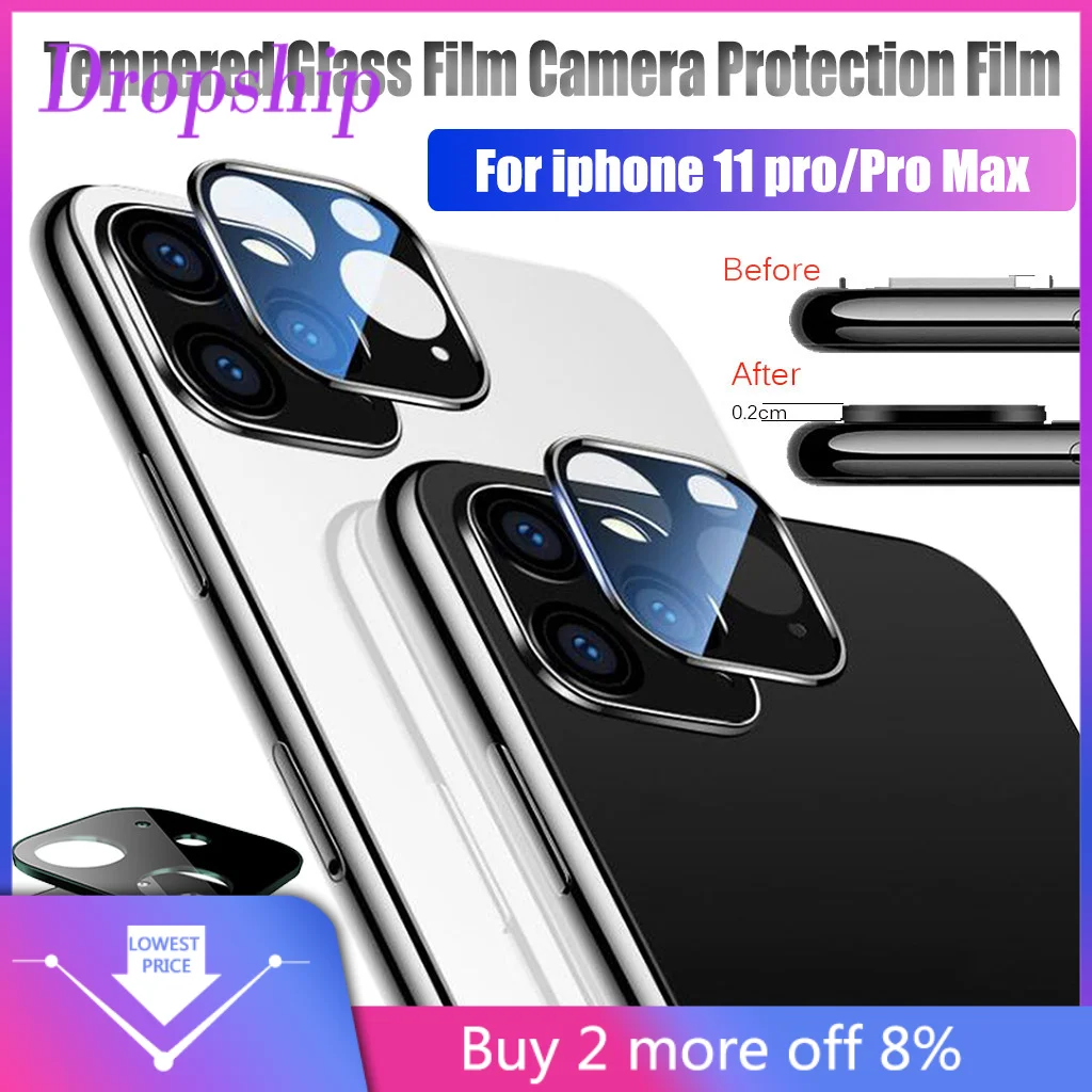 Металлическое закаленное стекло для защиты объектива задней камеры iPhone 11Pro/Pro Max