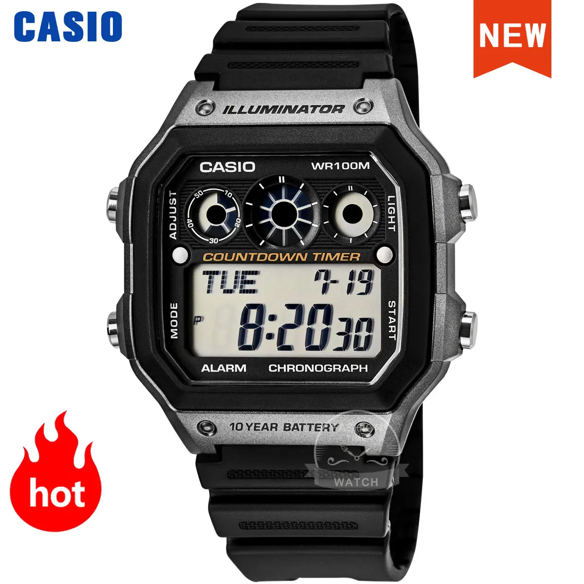Мужские часы Casio Explosion люксовый бренд светодиодный военные цифровые спортивные