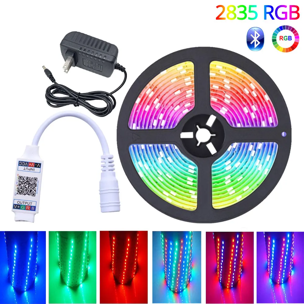 

Bluetooth LED Strip Lights RGB 2835 SMD Flexible Ribbon RGB LED Light 5M-20M Tape Diode DC 12V Backlights Night Lighting
