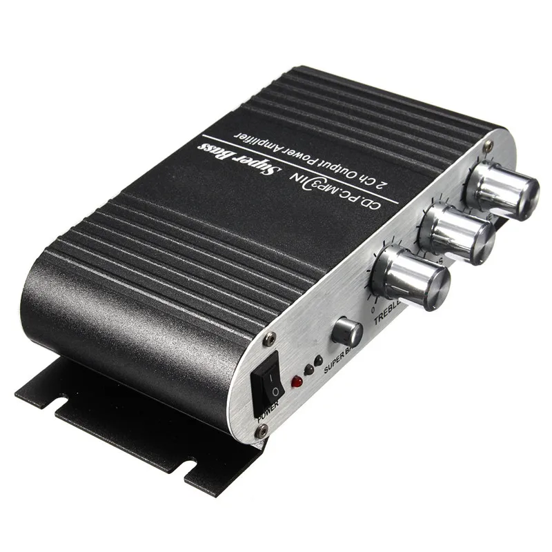 Автомобильный усилитель 12V Мини Hi-Fi 2,1 автомобильный усилитель MP3 MP4 стерео аудио плеер Авто звуковой разъем Усилитель-сабвуфер для mp3 PC DVD проигрыватель компакт-дисков