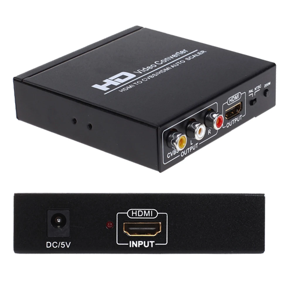 

1080P HDMI to RCA HDMI splitter Scaler converter with Zoom function supports RCA&HDMI output simultaneously