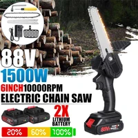 88v 1500w electric mini chain saws indicator display pruning chainsaw cordless garden tree logging trimming saw for wood cutting