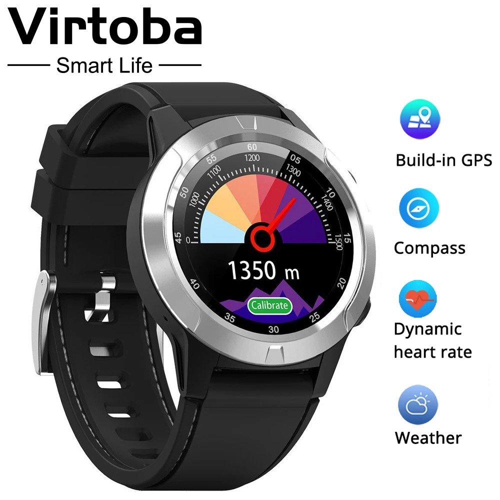 Смарт-часы Virtoba M4, мужские компасы, gps, умные часы, многоязычные, IP67, водонепроницаемые, пульсометр, часы, напоминание о звонках