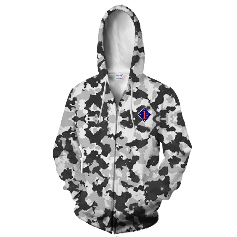 Мужская толстовка с капюшоном камуфляжная Военная Униформа морской пехоты США 1