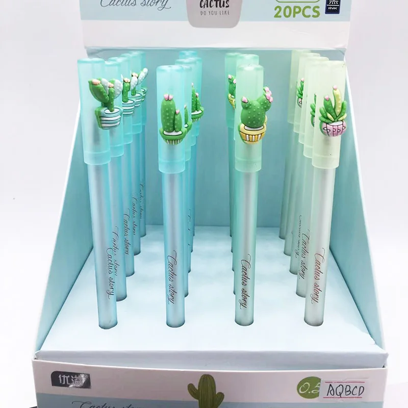 1 шт милые стираемые ручки 0 5 мм креативные кактусы гелевые кавайные для детей