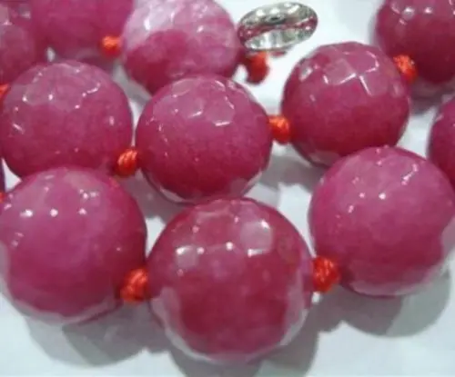 

Новый натуральный 10 мм граненый Рубин Круглый ожерелье из драгоценных камней и бисера 18 "AAA