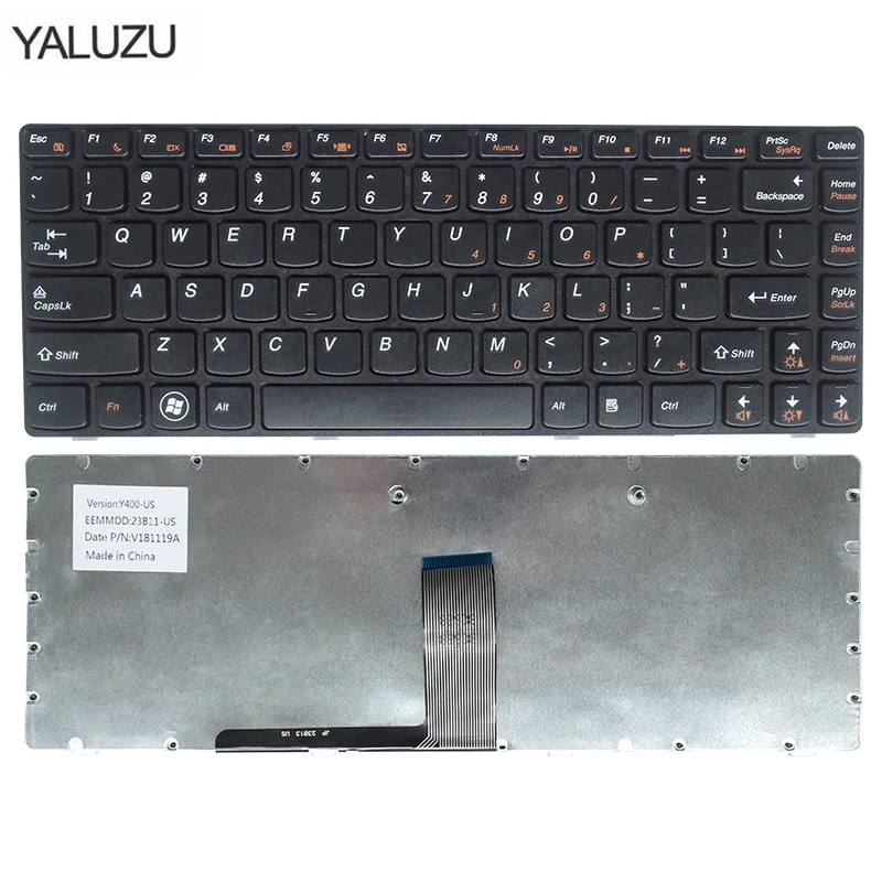 Английская клавиатура для ноутбука Lenovo Y400 Y410 Y430P Y400P Y410P Y400N Y410N US black|Клавиатуры