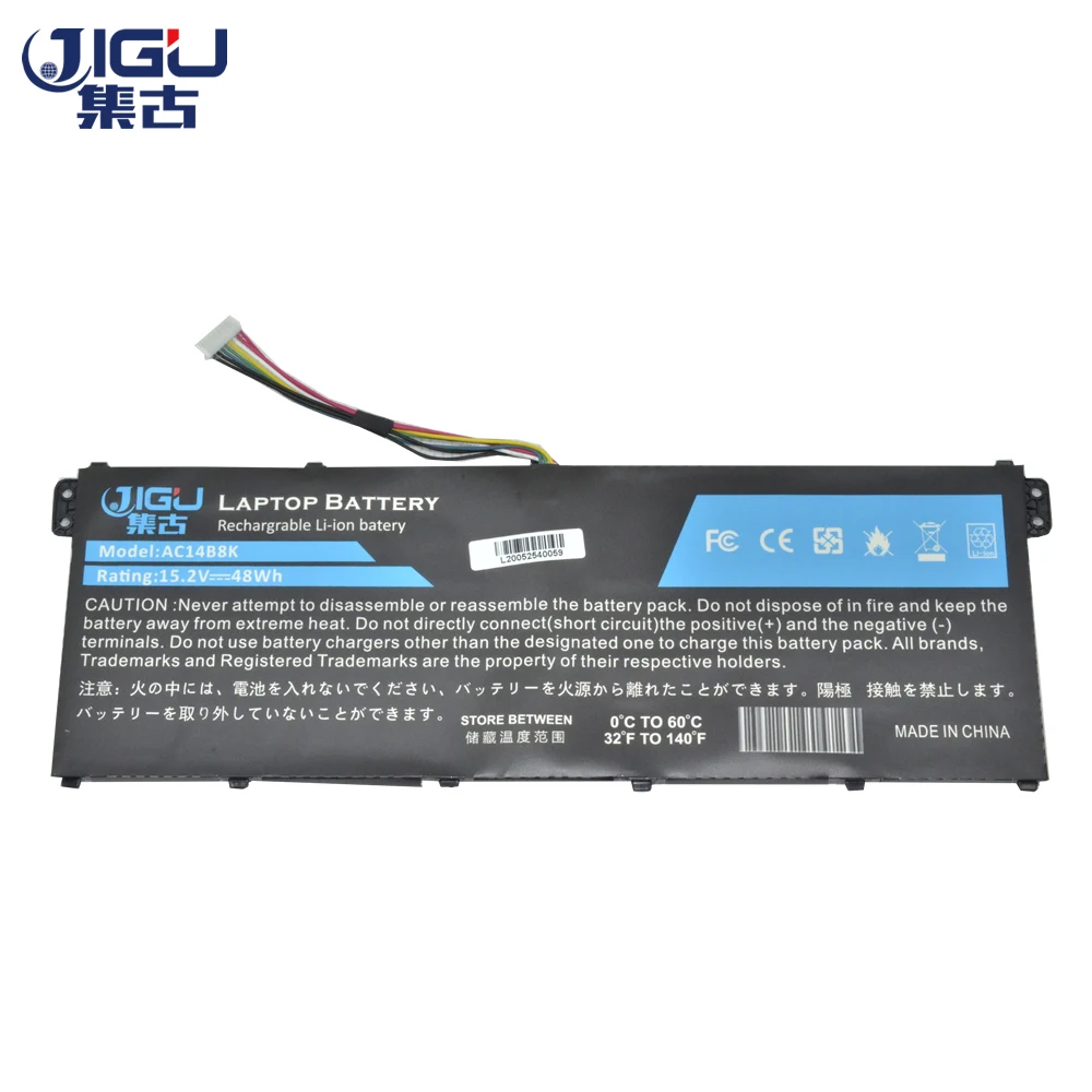 

JIGU For Acer KT.0030G.004 4ICP5/57/80 NE511 NX.G10EK.016 AC14B8K AP14B8K Laptop Battery For Chromebook C910 C810 C730