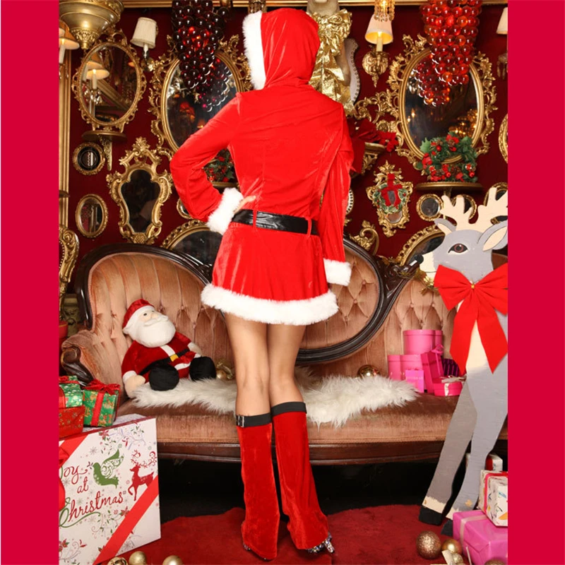 

Christmas Theme Cosplay Clothing Jacket with Hat Skirt Coat Suit Anime Adult Girls COS Apparel Prom Carnival Party Halloween