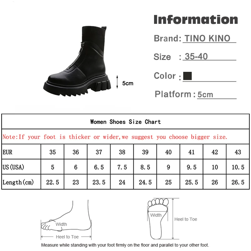 

Winter PU Leather Boots Women Zipper Stretch Fabric Shoes Ladies Non-slip Warm Plush Plarform Boots Sewing Chunky Heels Botas