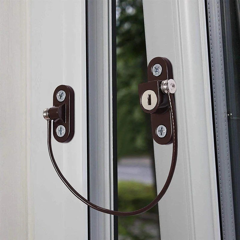 

Window Safety Locks Lockable Cable Restrictor For Window Sliding Door Restrictor Child Security Guard With Key