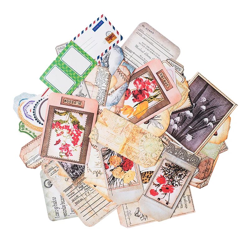 98 шт./упак. винтажная бирка с большими растениями этикетка наклейка сделай сам