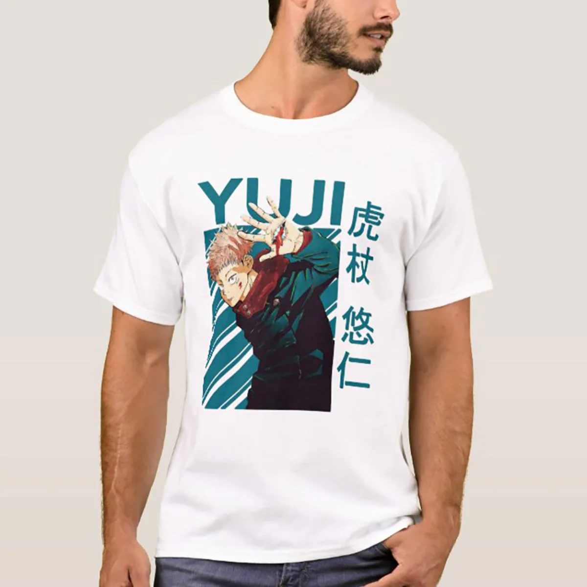 

Мужская Винтажная Футболка Yuji juютсу манга Kaisen, футболка с коротким рукавом и круглым вырезом, футболка из чистого хлопка, Новое поступление,...