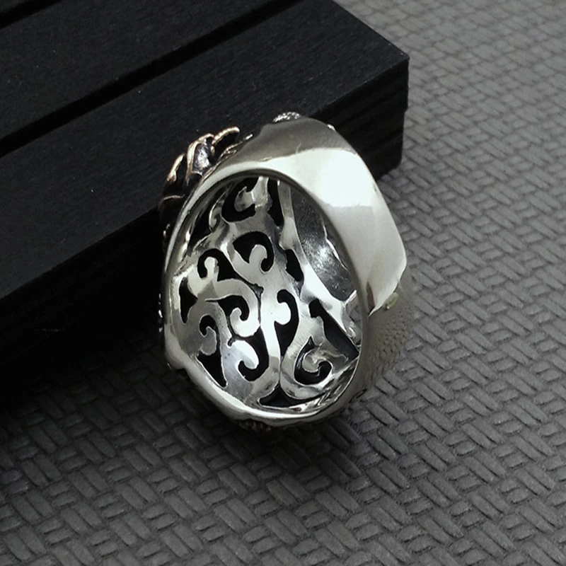 Мужское кольцо в стиле панк секретные мальчики готическое двойное с получерепом