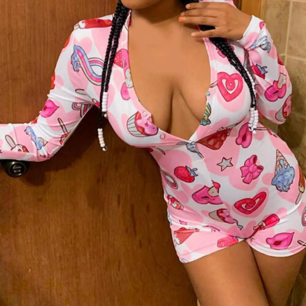 Пикантное Женское боди с длинным рукавом глубоким V-образным вырезом облегающее