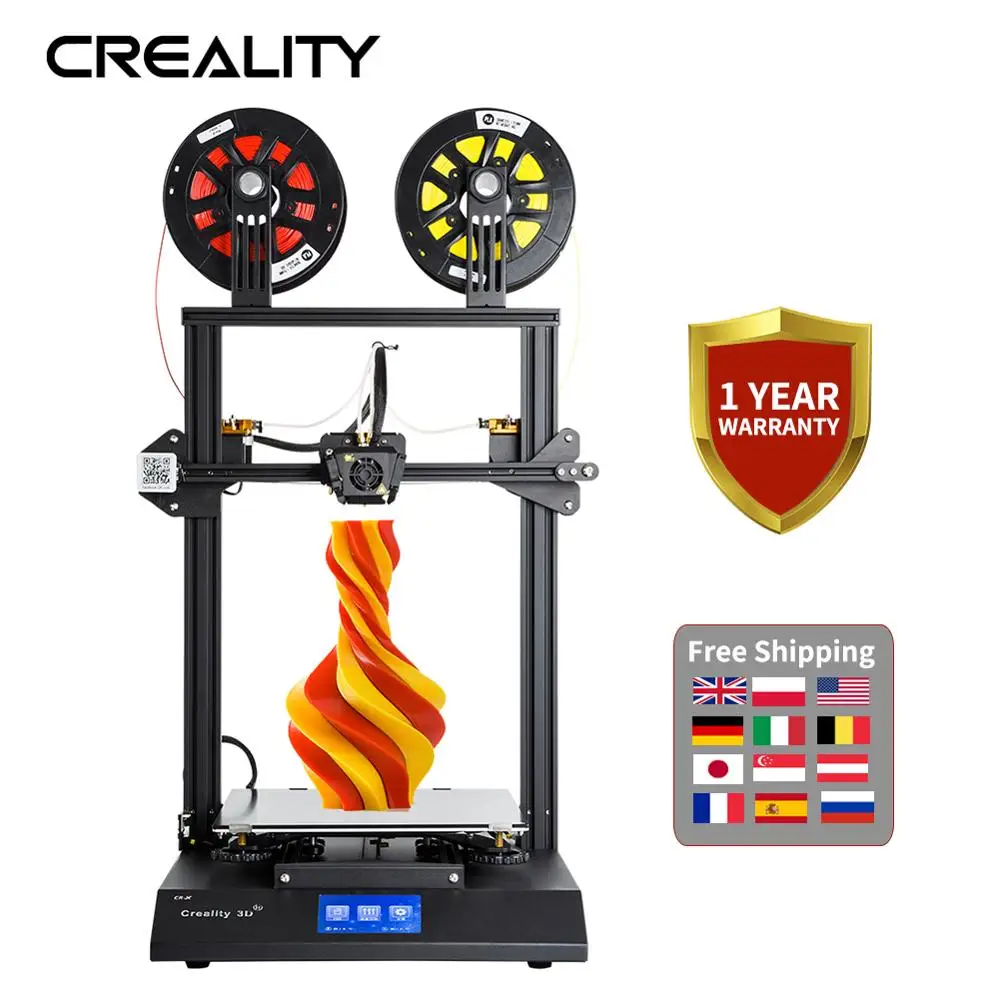 3D принтер Creality CR X двухцветный с сенсорным экраном 4 3 дюйма два охлаждающих