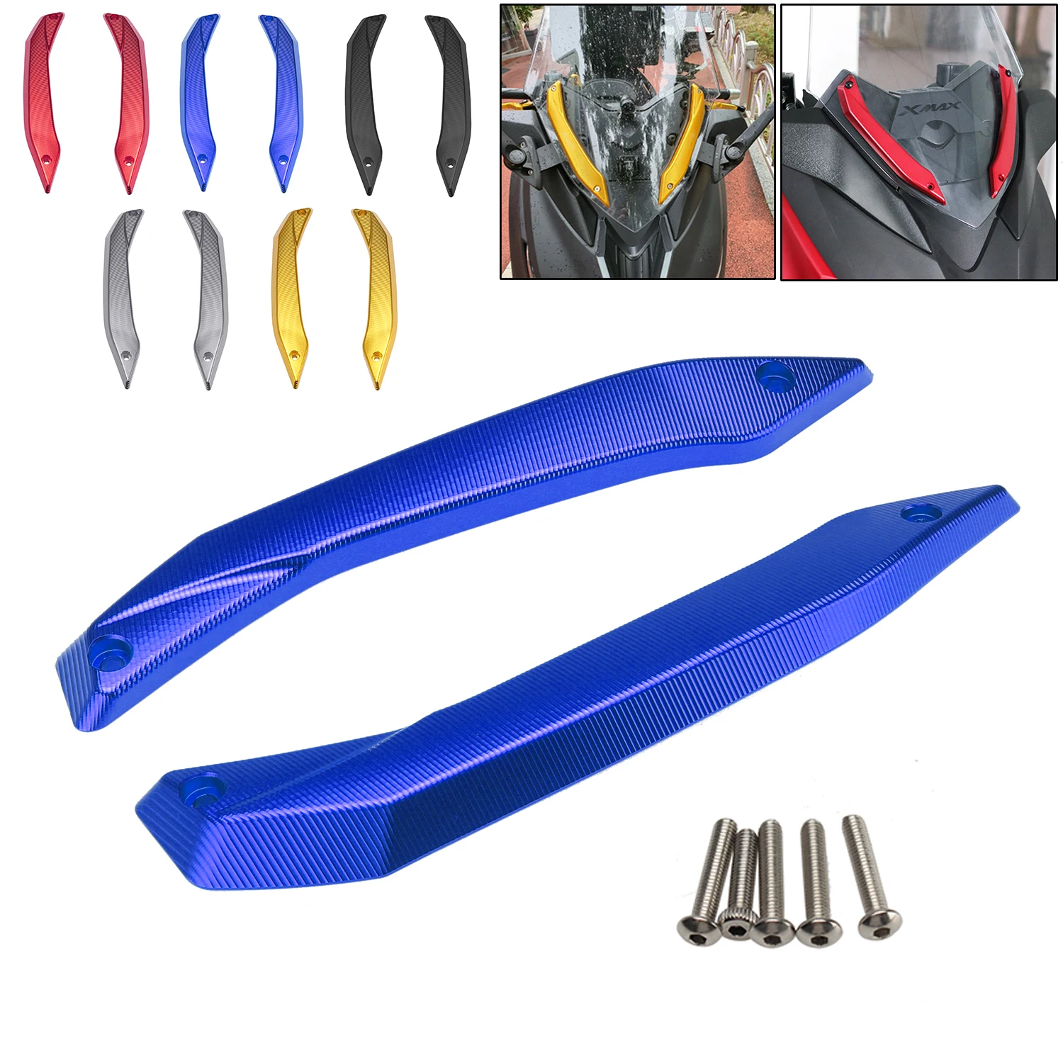 

Windshield Deflectors Windscreens Bracket Set Protectors Yamaha XMAX 125 300 400 Techmax 2020 Motorcycle Aluminum