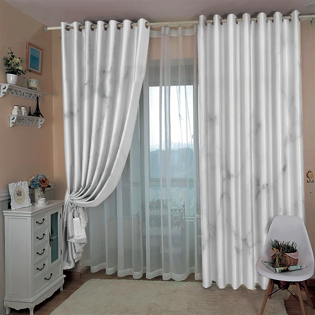 Пользовательские 3D белые затемняющие шторы занавески на окна для гостиной