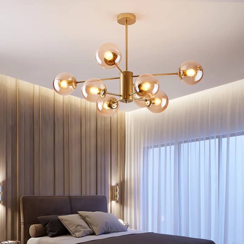 Стеклянная светодиодная Люстра Современного дизайна потолочный светильник для