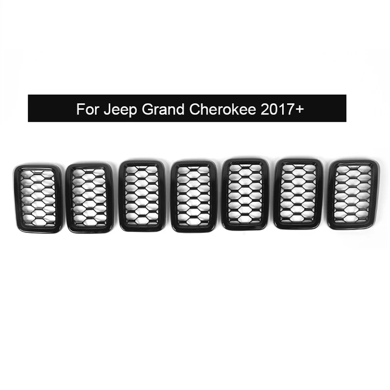 2017UP Black SHINEKA гоночные грили для Jeep Grand Cherokee-+ вставка сетчатая вентиляционная рамка кольцо выход внешний стиль для Grand Cherokee - Цвет: 2017UP Black