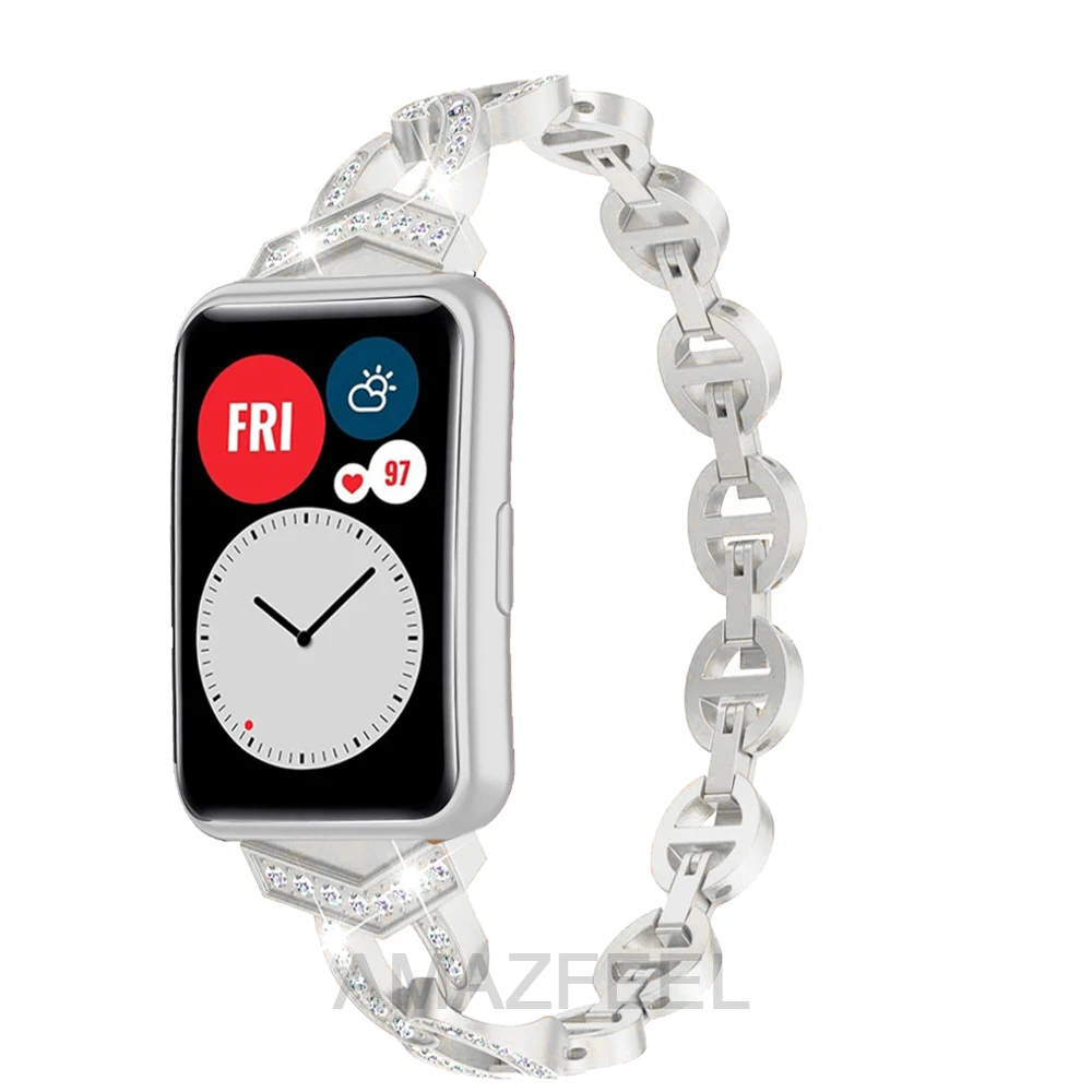 Ремешок для часов Huawei Watch FIT браслет со стразами из нержавеющей стали