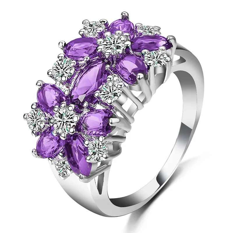 

fashion purple zircon crystal rings for women 2020 vintage wedding band luxury jewelry complementos regalos para mujer atacado