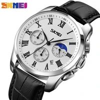 skmei creative moon phase sport mens watches casual quartz wristwatches waterproof stopwatch date clock male montre homme 9260