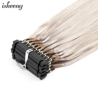 isheeny 40cm 6d one generation hair extensions 10pcsset invisible micro link hair 100 natural human hair 100 strands