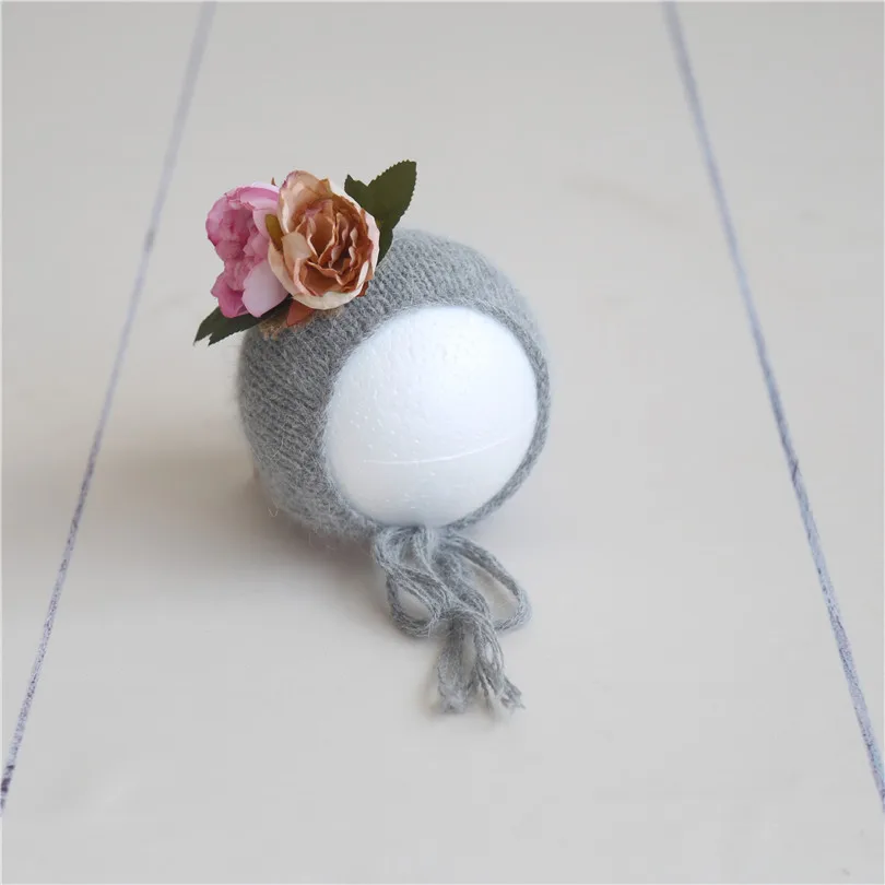 Винтаж коричневый новорожденных вязаный берет шляпу для Подставки фотографий