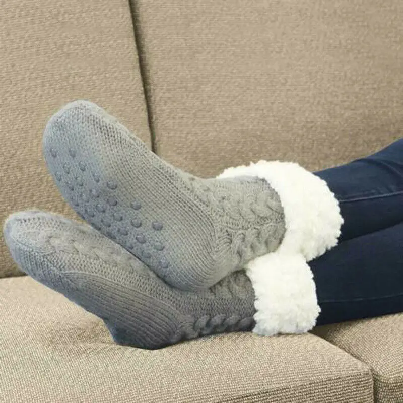 

Slipper Socks Ultra-Plush Fleece Non-Slip Grips Winter Thick Warm Socks
