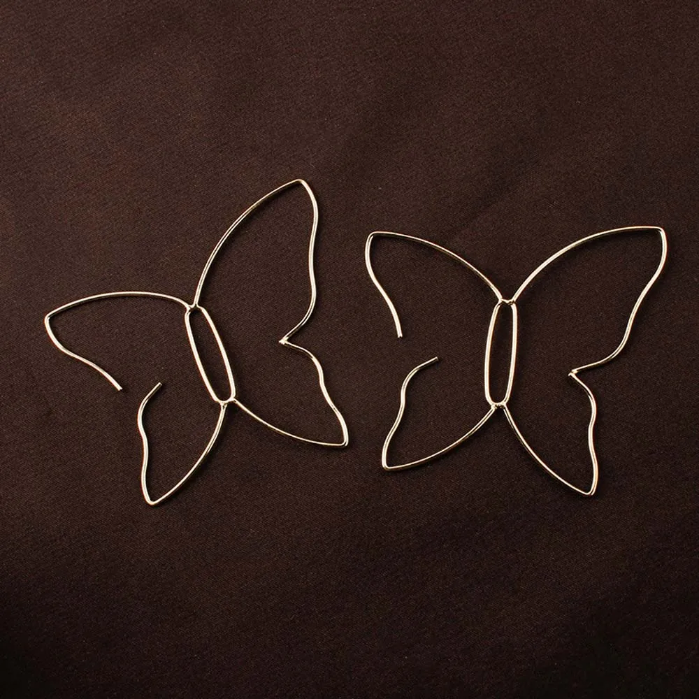 

In 2021, The New Fashion Jewelry Fashion Personality Exaggerated Irregular Metal Butterfly Women's Earrings