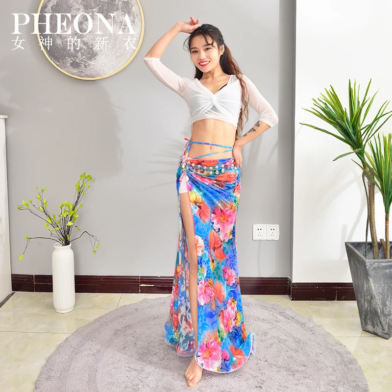

2021 New Belly Dance Female Adult Practice Clothes belly dance Long Skirt Professional Performance Clothes B47