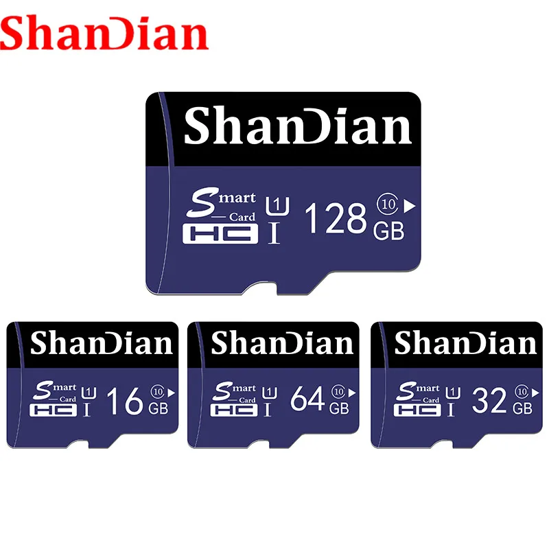 ShanDian Оригинальная карта Micro sd 64 ГБ 32 ГБ 16 ГБ 8 ГБ SDXC SDHC карта памяти MicroSDXC MicroSDHC класс 10 класс 6 Microsd TF карта