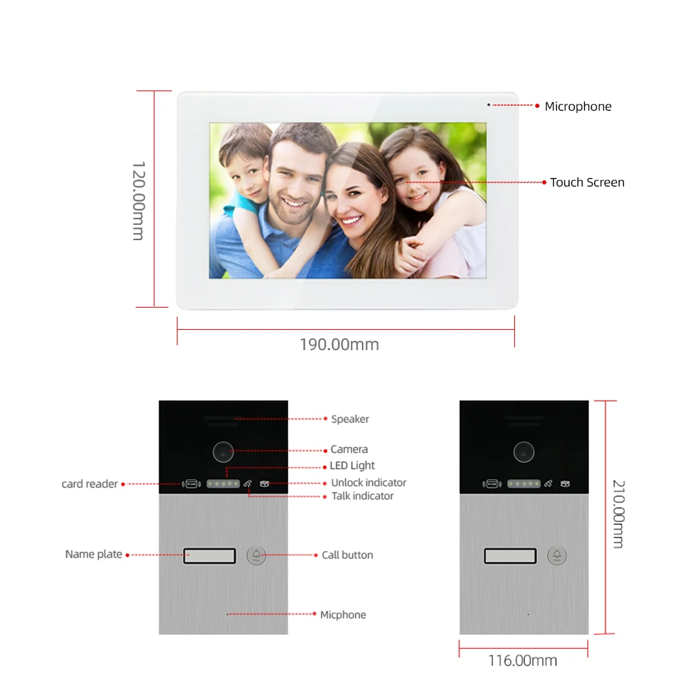 Видеодомофон Joytimer Wi-Fi беспроводной с распознаванием отпечатков пальцев |