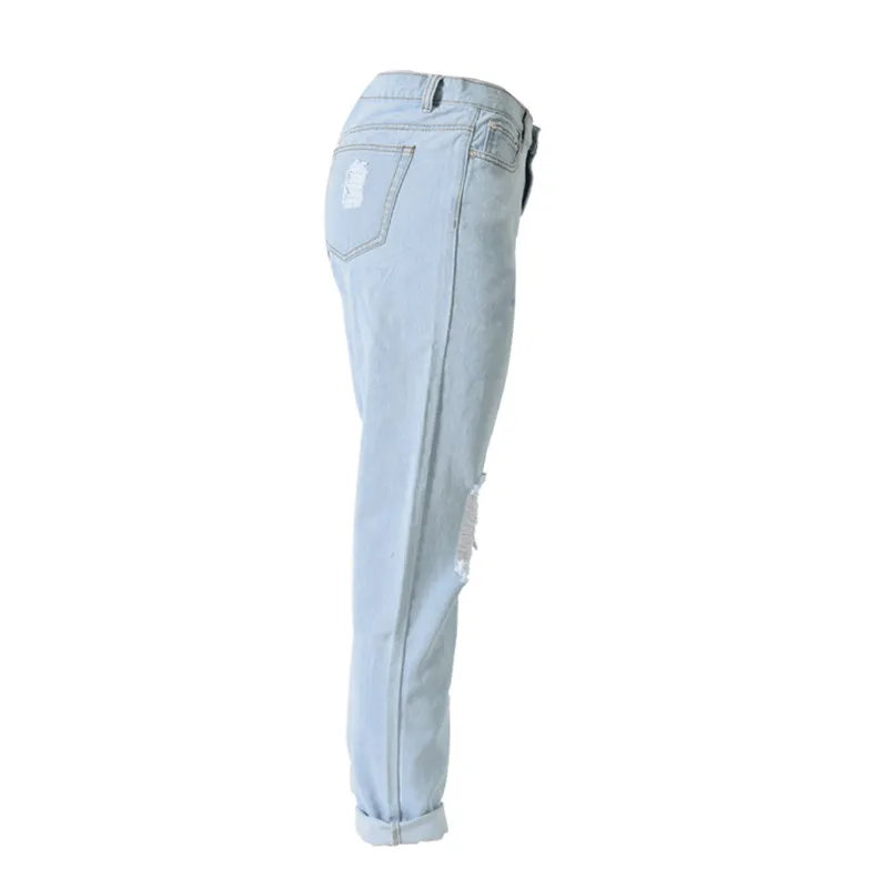 Ripped Jeans For Women Casual Hole Straight Trousers Clothing Summer Style Pants large Size Girls Skinny | Женская одежда