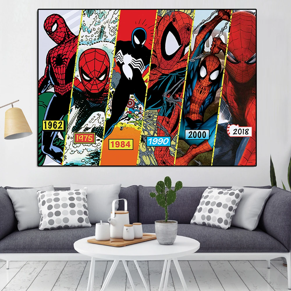 Чехол в стиле ретро с изображением супергероев Marvel комиксов пауков Картина на