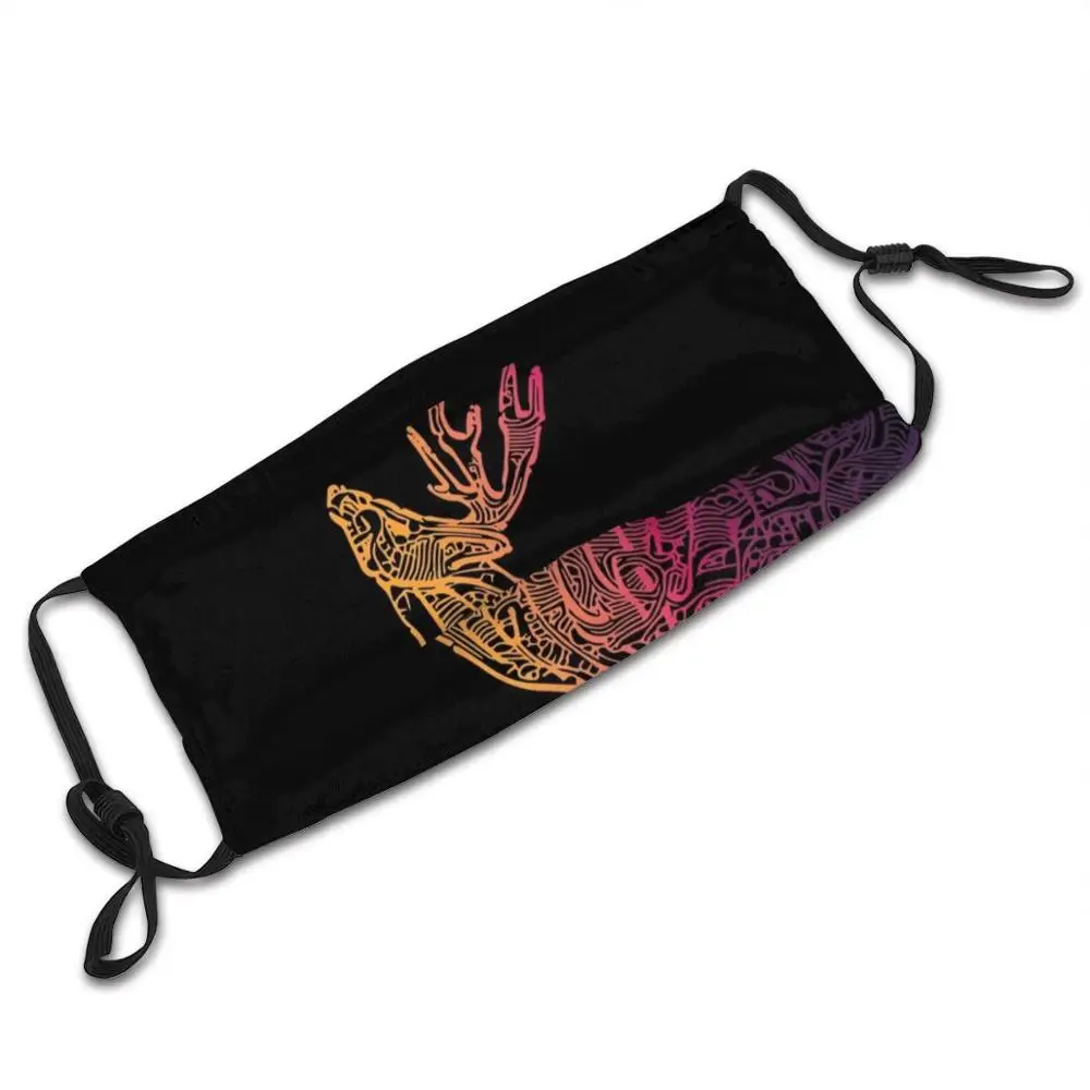 

Streching StagColorful Anti Pollution Dust Face Mask Washable And Reusable Pm2.5 Black Mask Forest Wild Nature Animal Mammal