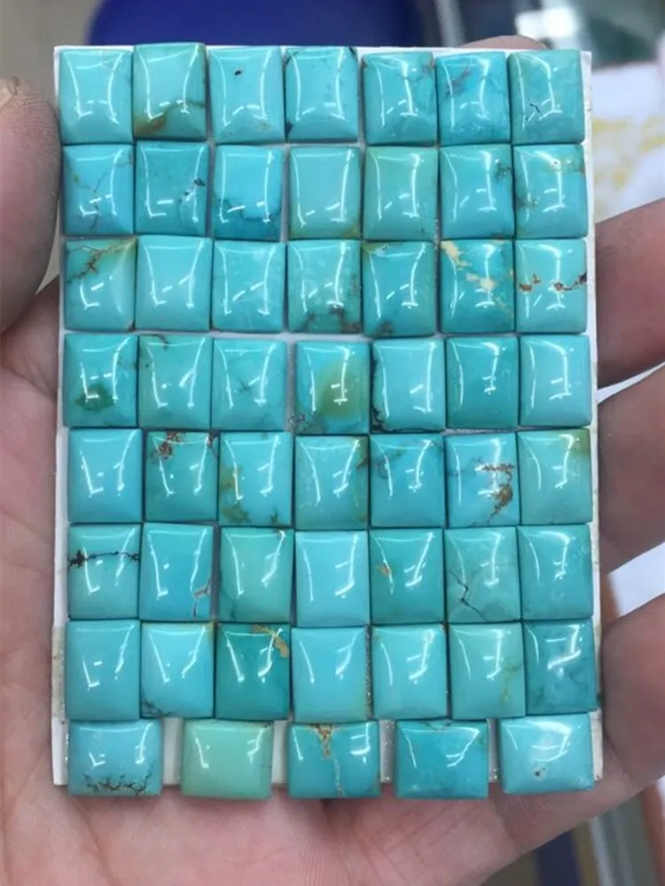 Precious Gems real natural turquoise bare wholesale oval squares used for mosaic earrings rings pendent inlays Large particles
