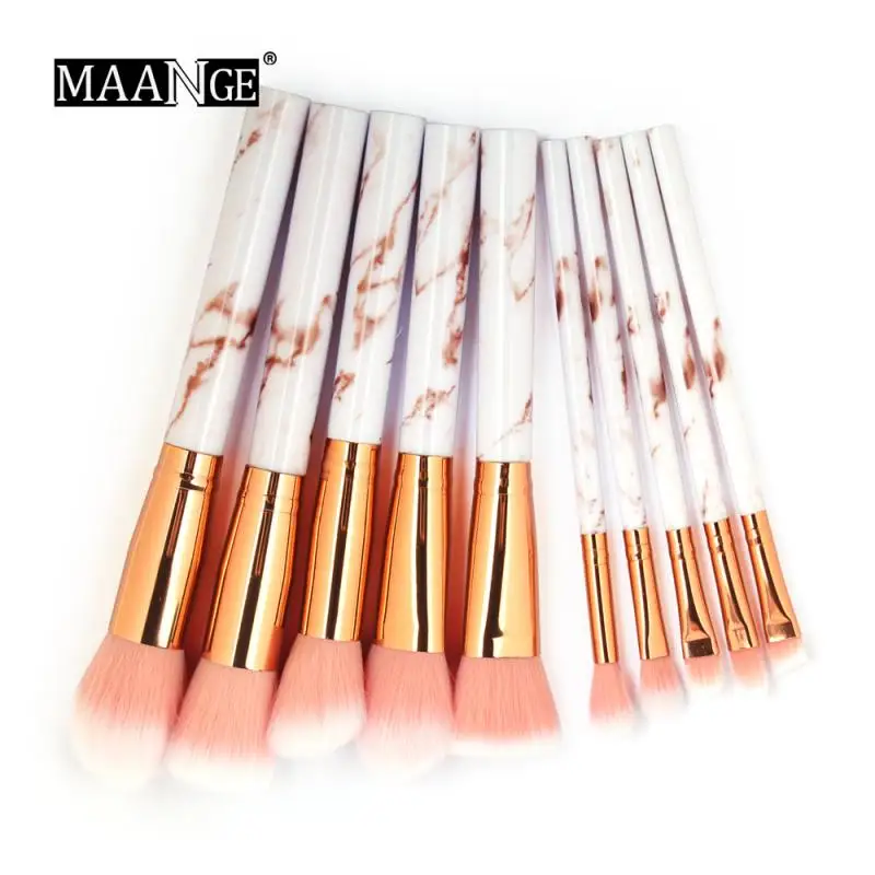 10 шт. цвета: серый розовый черный роскошь мрамор Кабуки набор профессиональных