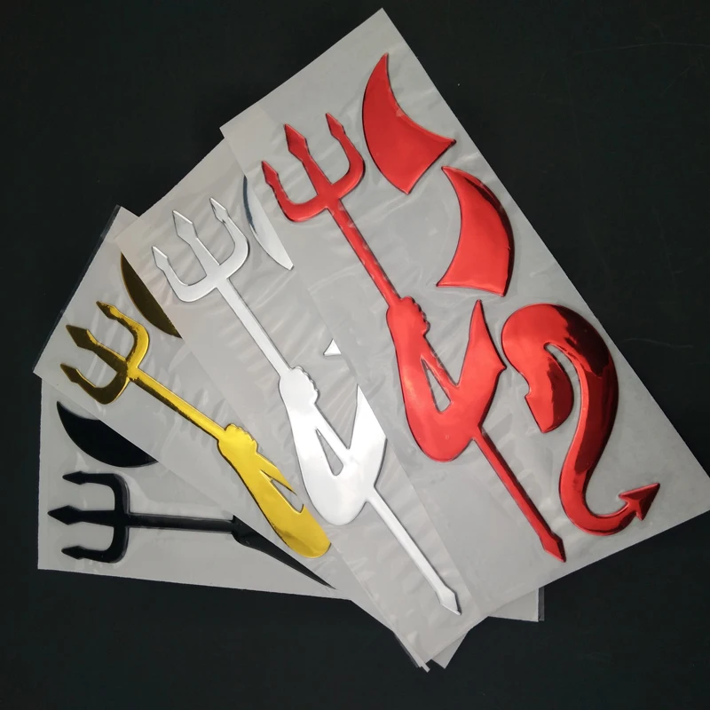 3D хромированная наклейка дьявола автомобильные аксессуары забавная на машину!