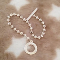 female elegant fashion pattern ring buckle round bead bracelet original brand jewelry logo holiday gift